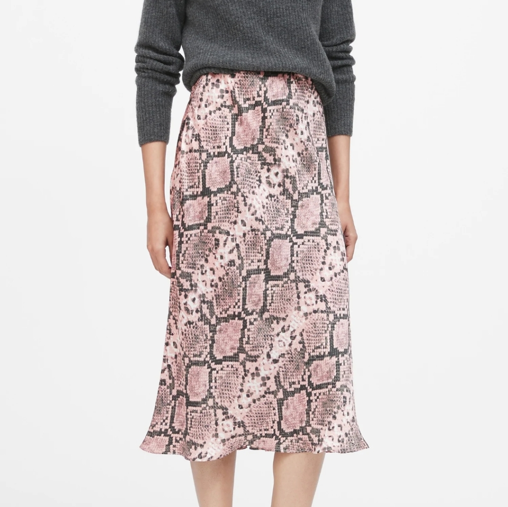 Banana republic snakeskin silky skirt